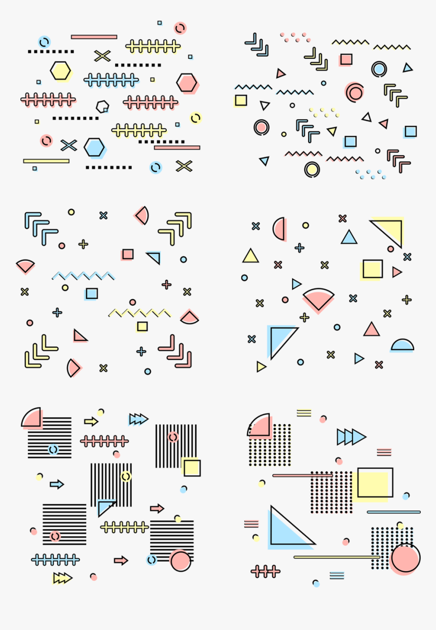 E Commerce Trend Element Memphis Colorful Png And Psd - Art, Transparent Png