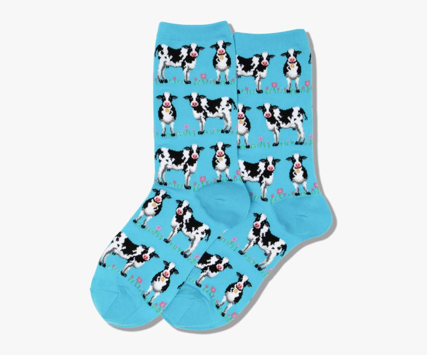 Women S Cows Crew Socks 
 Class Slick Lazy Image Js - Sock, HD Png Download