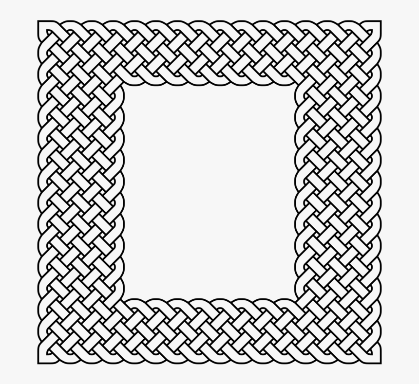 Picture Frame,line Art,square - Celtic Knot Square Border, HD Png Download