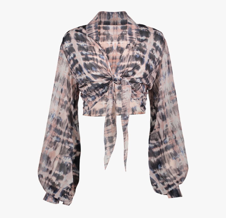 Nasty Gal X Emrata Tie Dye Crop Blouse - Plaid, HD Png Download
