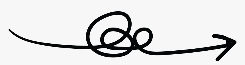 Right Arrow Twist Circle Long Tail Doodle - Circle, HD Png Download