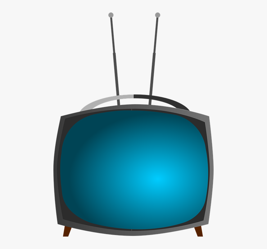 Tv, Television, Set, Antenna, Vintage, Video, Screen - Blue Retro Tv Png, Transparent Png
