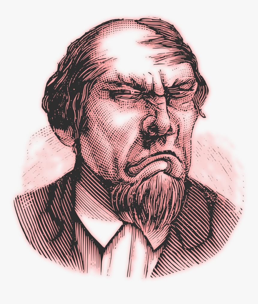 Neurasthenic Man - Old Grumpy Man Drawing, HD Png Download