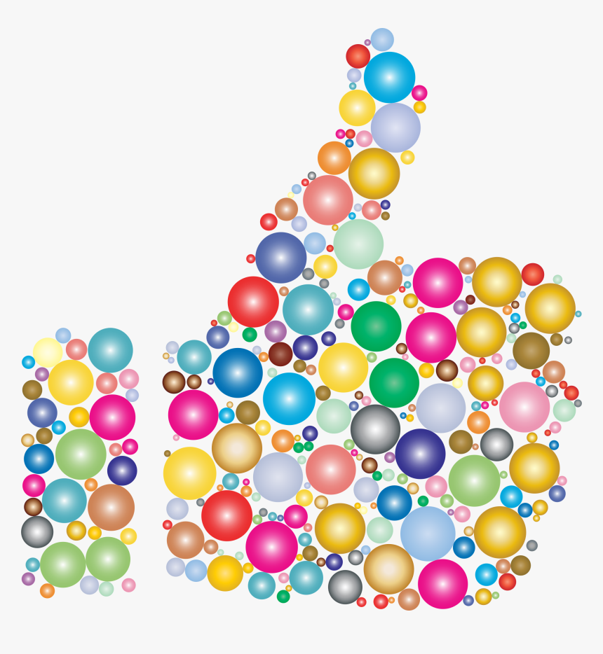 Colorful Thumbs Up Circles 3 Clip Arts - Thumbs Up With Flowers, HD Png Download