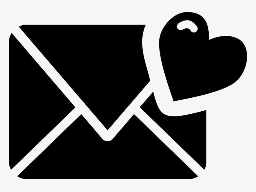 Transparent Letter Icon Png - Love Letter Black And White, Png Download