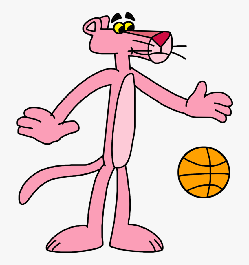 Transparent Basketball Players Clipart - Pink Panther With Basketball Ball, HD Png Download