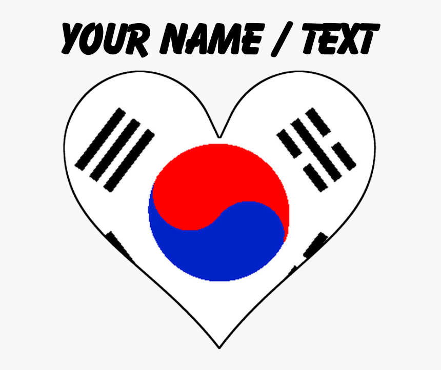 Custom South Korea Flag Heart Mousepad, HD Png Download