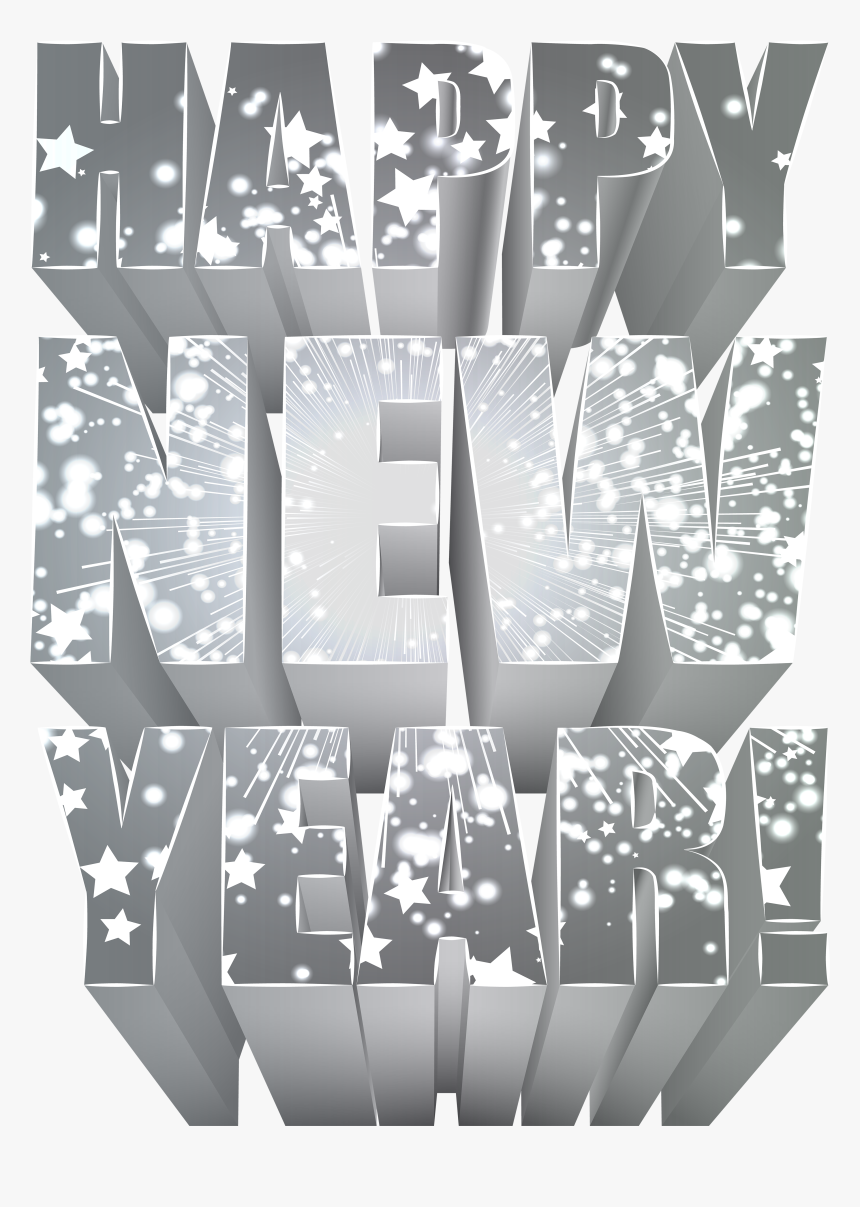 New Year Clip Art Png - Happy New Year Silver, Transparent Png