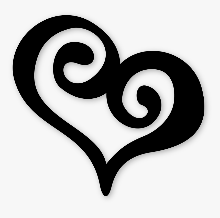 Swirly Heart Snapdragon Snippets - Design Black And White Tree Png, Transparent Png