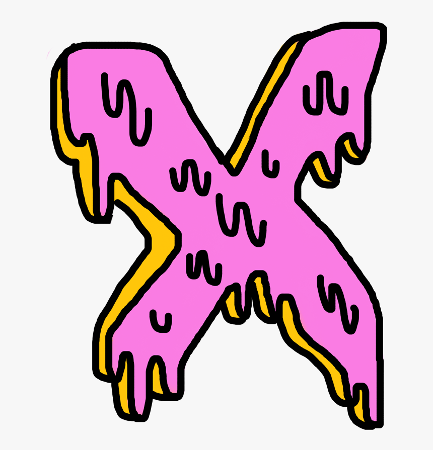 Sticker Letter Slime Interesting Art Grime Pinkfreetoed - Grime Art Stickers X Png, Transparent Png
