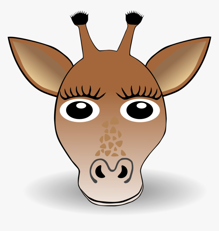 Animal Clipart Face Free - Giraffe Ears Clip Art, HD Png Download