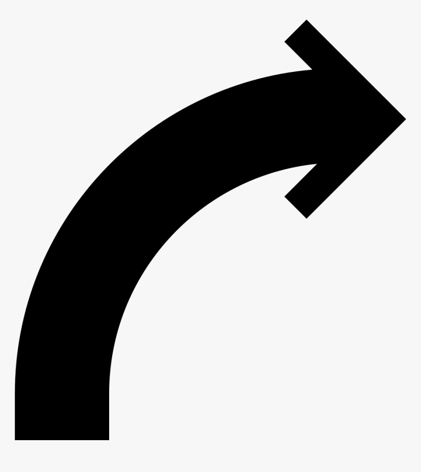 Curve Arrow - Curved Arrow Icon Png, Transparent Png