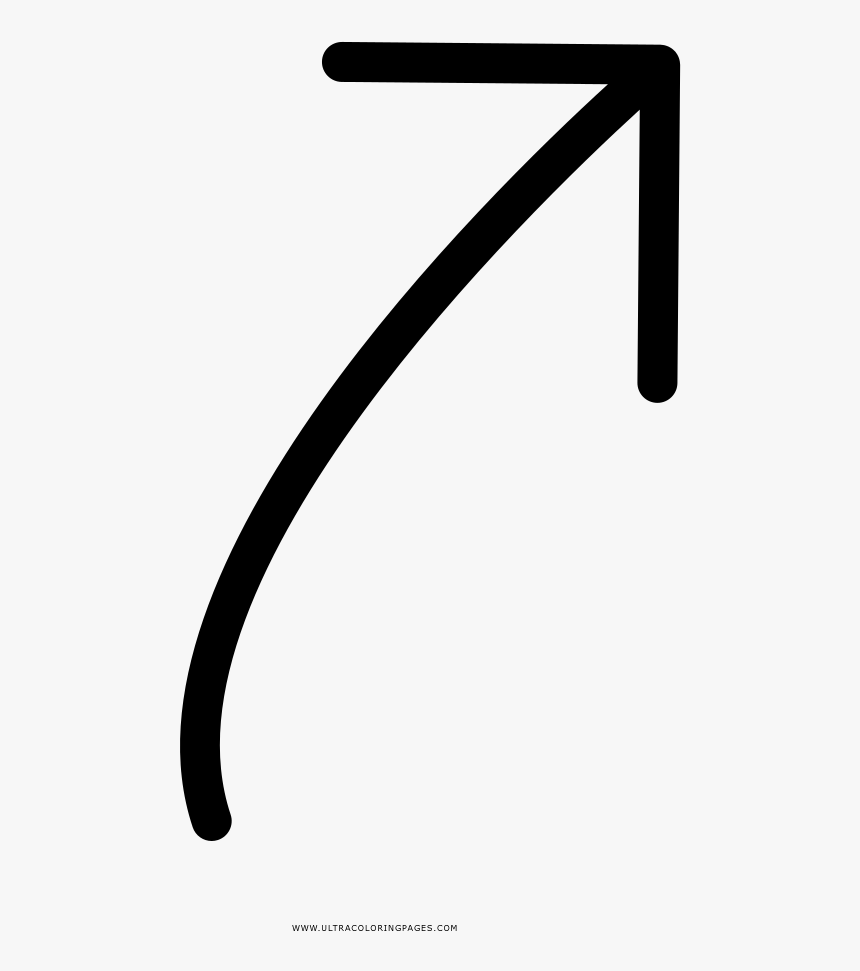 Right Curve Arrow Coloring Page - Slope, HD Png Download