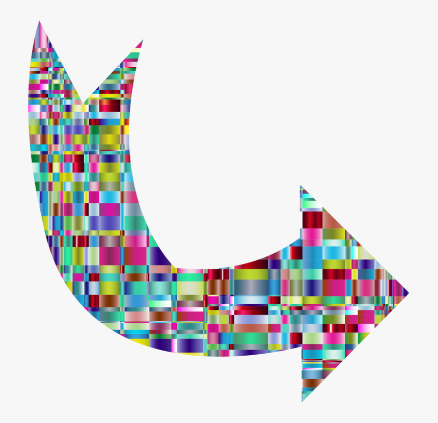 Line Curve Computer Icons Arrow Shape - Colorful Curved Arrow Png, Transparent Png