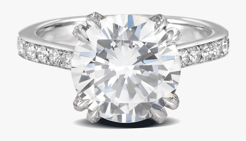 Ring Rose Bud Platinum Diamonds Solitaire Steven Kirsch - Engagement Ring, HD Png Download