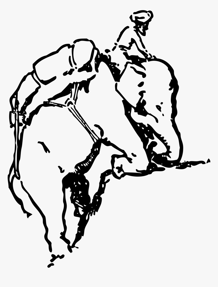 Elephant Climbing Clip Arts - Man Riding Elephant Drawing, HD Png Download