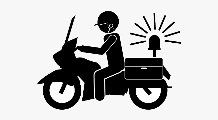 Police Motorcycle Silhouette Png, Transparent Png