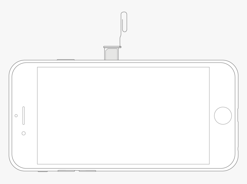 Find The Sim Tray On The Side Of Iphone 4 And Later - Mobile Phone, HD Png Download