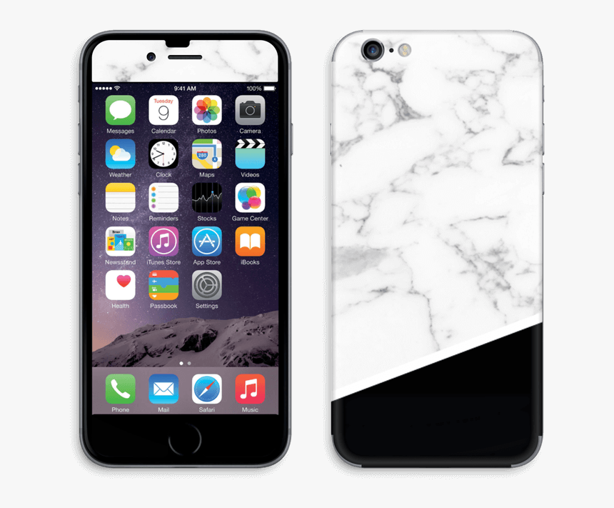 Black And White Skin Iphone 6/6s - Разрешение Экрана Iphone 6, HD Png Download