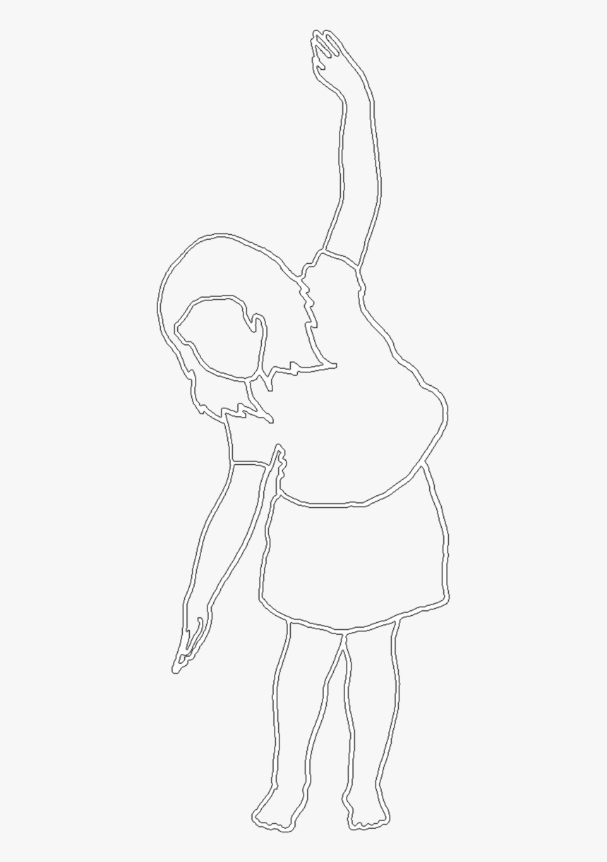 White Stroke Silhouette Of Girl Dancing Drawing Little Girl Dance, HD