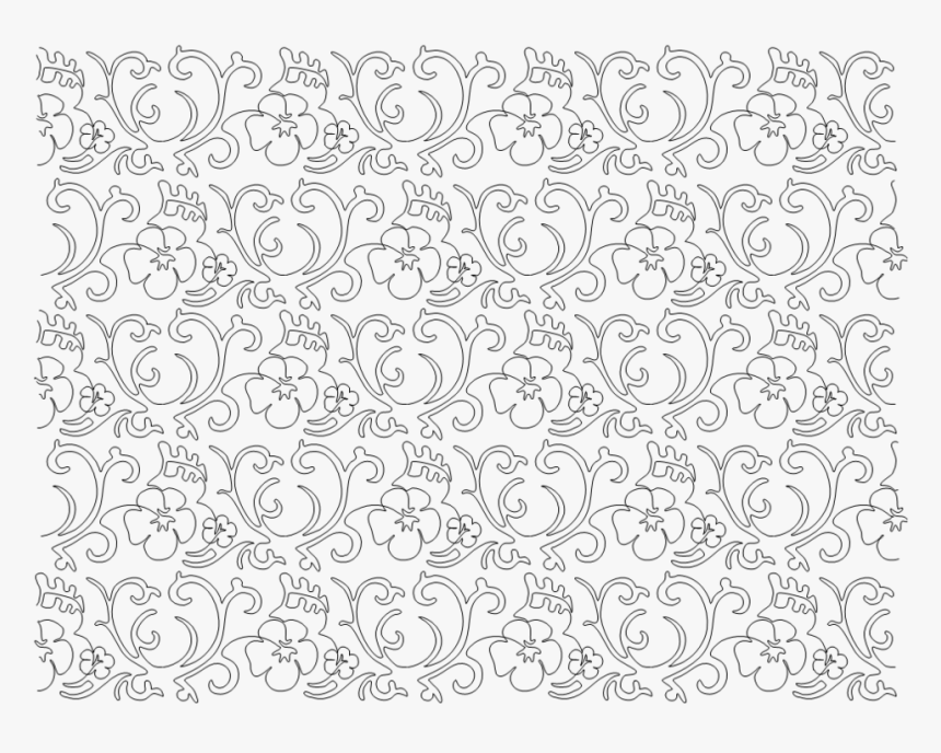 Pansy Swirl Repeat With 50% Offset, Quilting Design - Line Art, HD Png Download