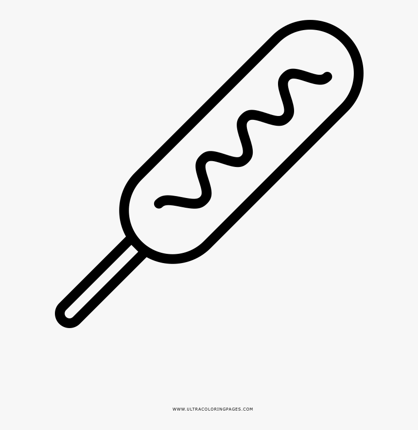 Corn Dog Coloring Page Clipart , Png Download - Corn Dog Coloring Page, Transparent Png