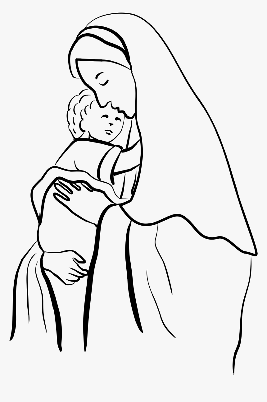 Big Image - Drawing Mary Mother Of Jesus, HD Png Download