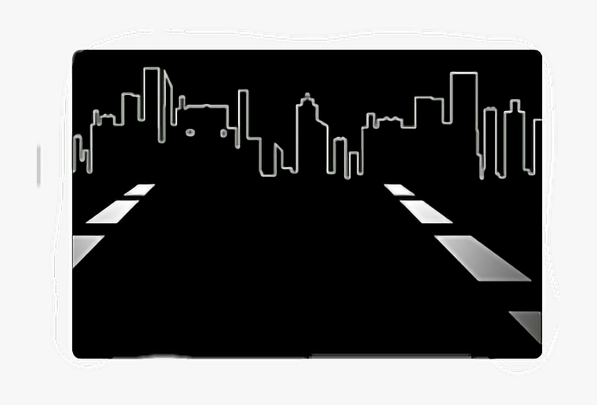 #outline #blackandwhite #background #road #city #skyline - Skyline, HD Png Download