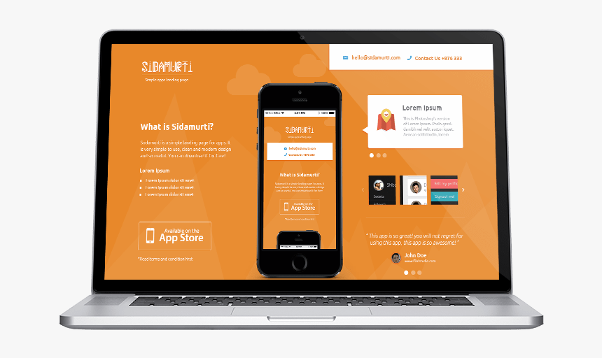 Sidamurti App Landing Page - Landing Page For Mobile Devices, HD Png Download