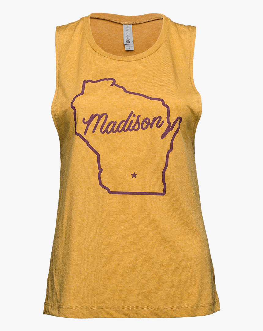 Cover Image For Brew City Women S Wisconsin State Outline - Active Tank, HD Png Download