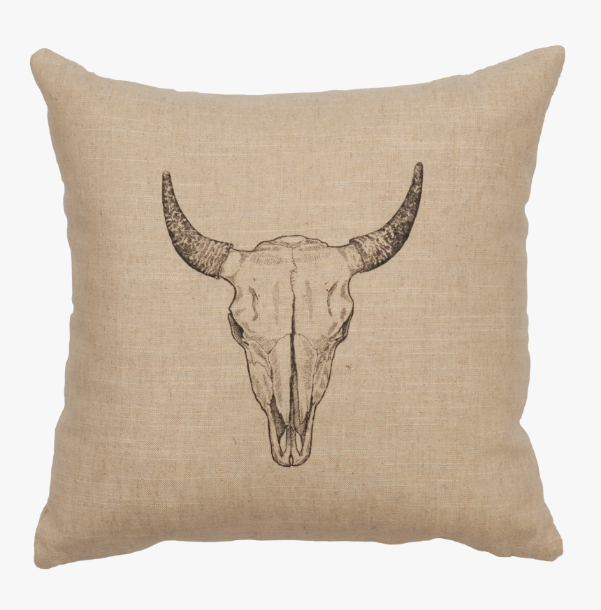 Pillow Bull Skull Natural, Throw Pillows, - Cushion, HD Png Download
