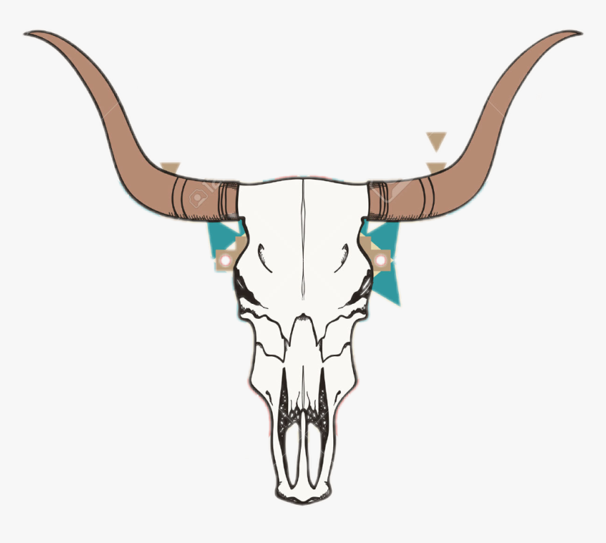 Bull Clipart Tattoo - Calavera De Vaca Png, Transparent Png