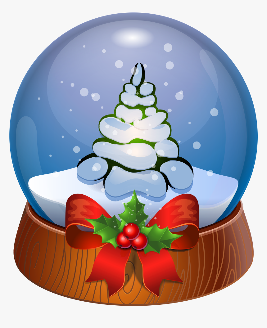 Christmas Tree Snow Globe Transparent Png Clip Art - Christmas Snow Globe Transparent Background, Png Download
