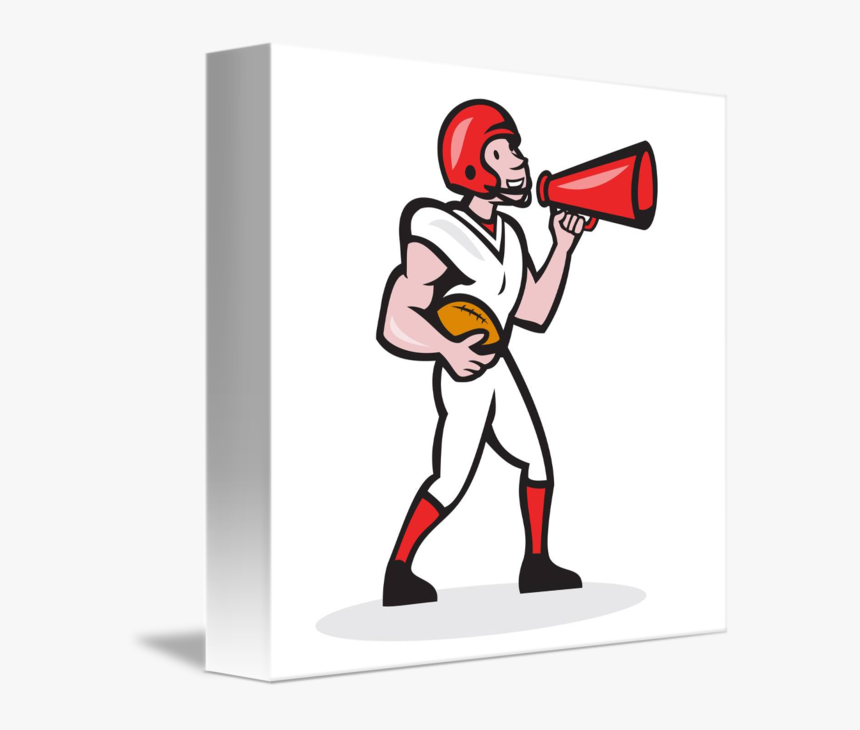 American Football Quarterback Bullhorn Isolated Ca - Quarterback Image Cartoon, HD Png Download