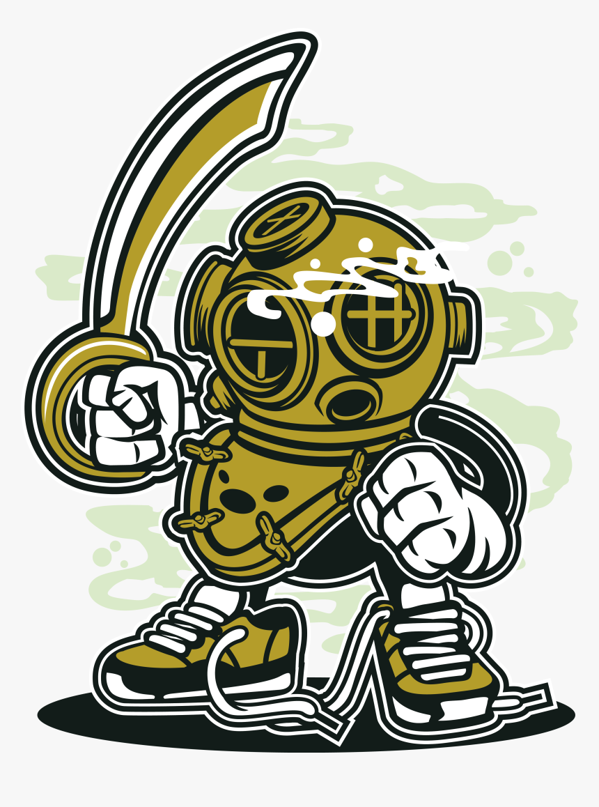 Dive Dive Diver , Png Download - Deep Sea Diver Cartoon, Transparent Png