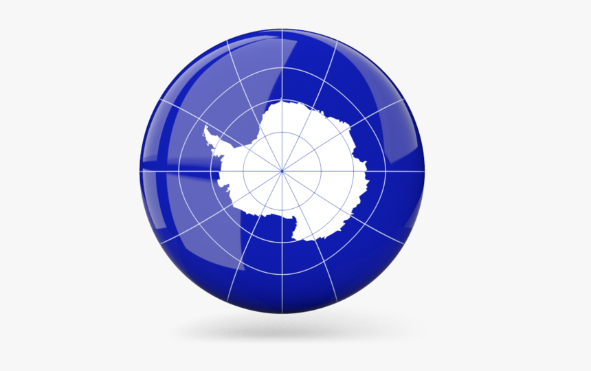 Glossy Round Icon - Blue Flag With White Shape, HD Png Download