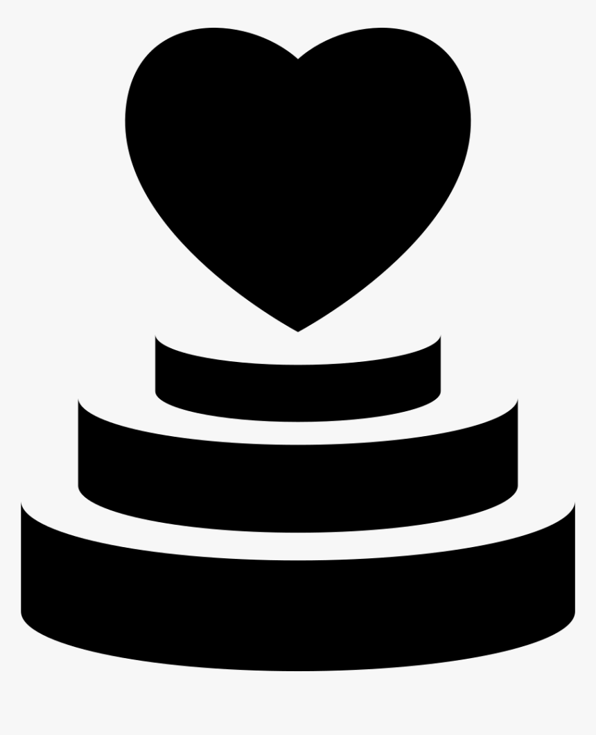 Heart Shaped Three Layered Cake - Bolo Icon Png, Transparent Png