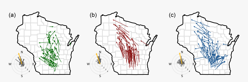 Three Maps Of Wisconsin Depicting Range Shifts Of Understory - Illustration, HD Png Download