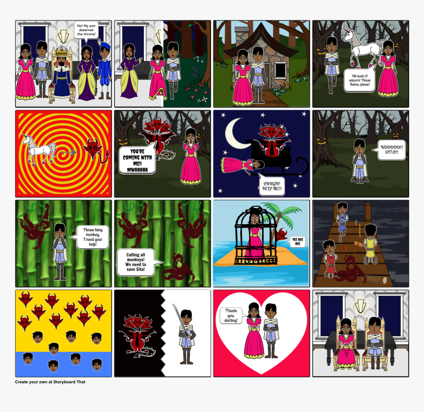 Rama And Sita - Rama And Sita Story Board, HD Png Download