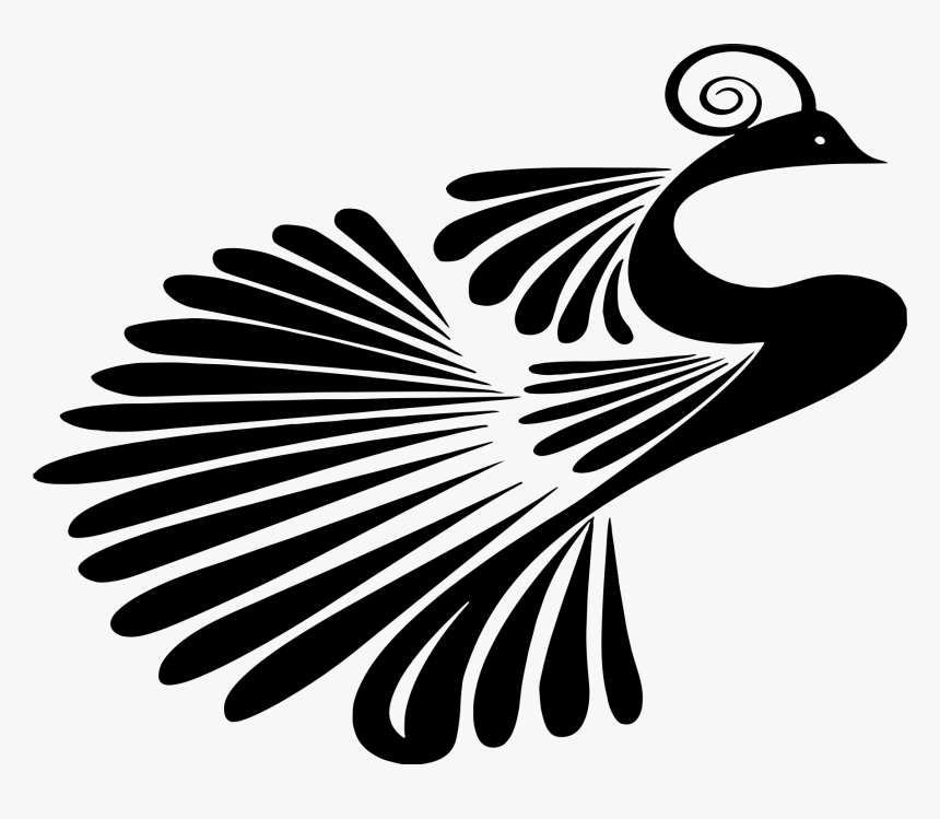 Stylized Peacock Silhouette Clip Arts - Peacock Cliparts, HD Png Download
