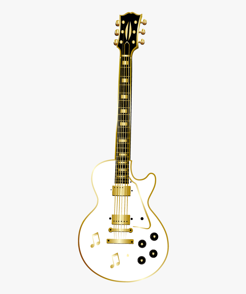 Golden Vector Custom Guitar Instrument Les Paul Clipart - Guitar Images Golden Transparent Background, HD Png Download