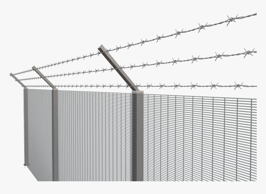 V Mesh Fencing With Barbed Wire, HD Png Download