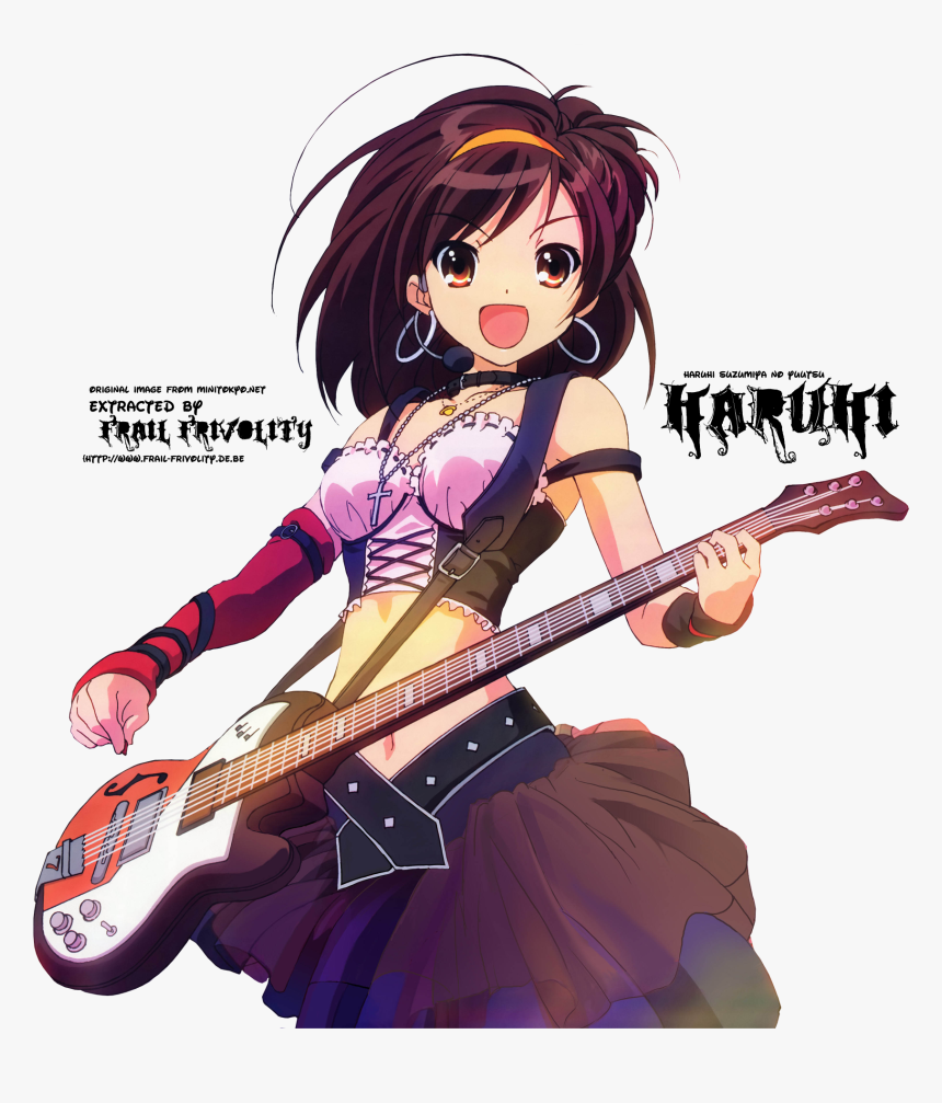 Rock Estrella Girl - Haruhi Suzumiya Guitar, HD Png Download