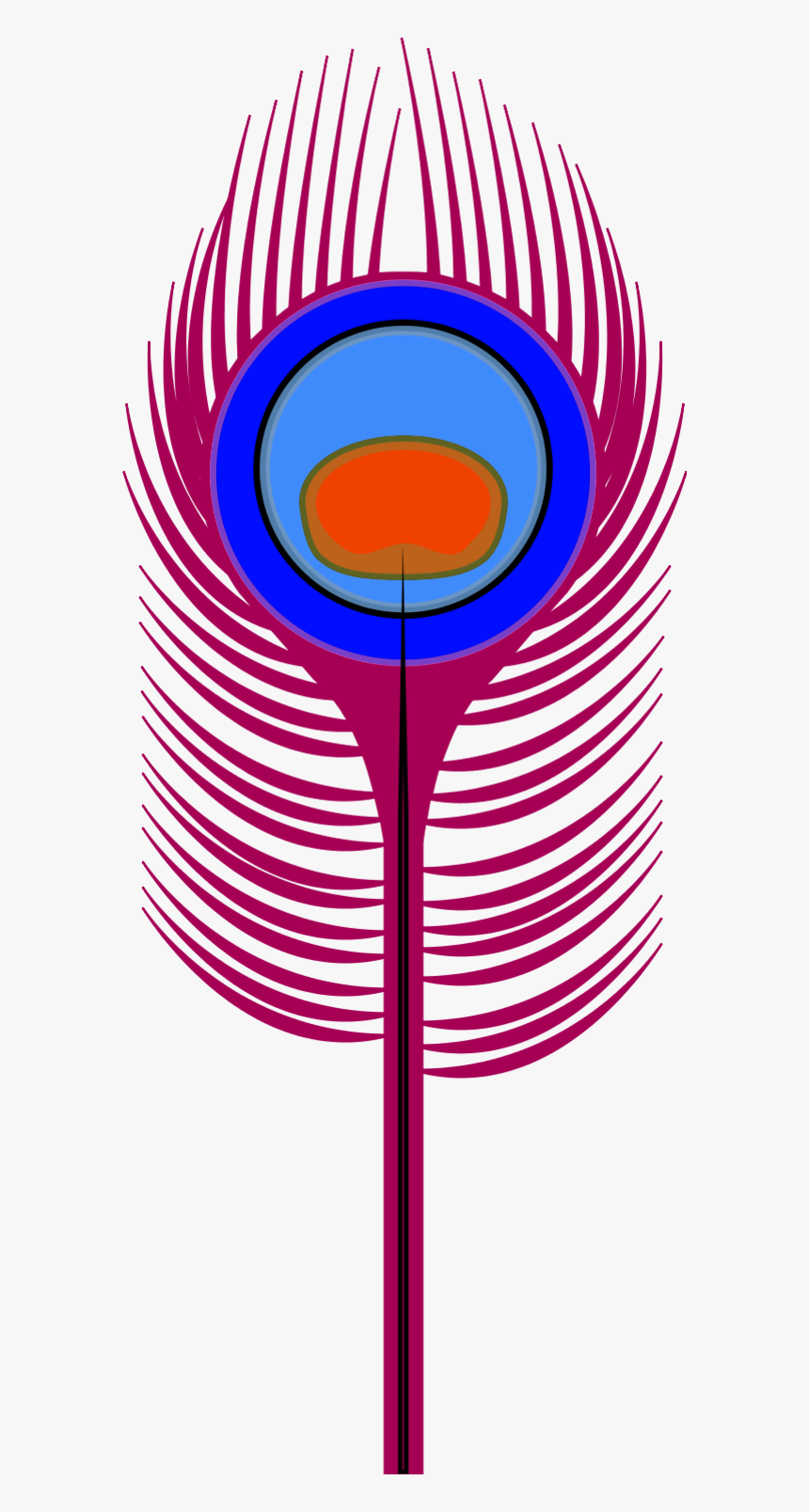 Feather Coloring Page Panda - Clip Art Peacock Feathers, HD Png Download
