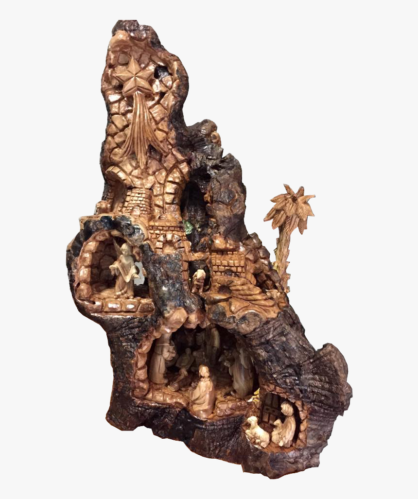 Olive Wood And Mother Of Pearl Carving Is Long Holy - Bronze Sculpture, HD Png Download