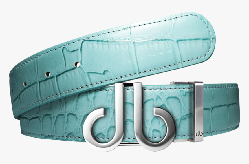 Aqua Crocodile Leather Designer Golf Belt - Mens Navy Leather Golf Belt, HD Png Download