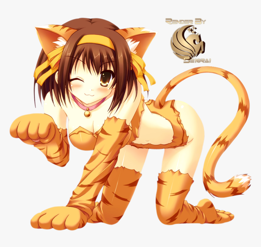 Anime Girl Und Tiere, HD Png Download