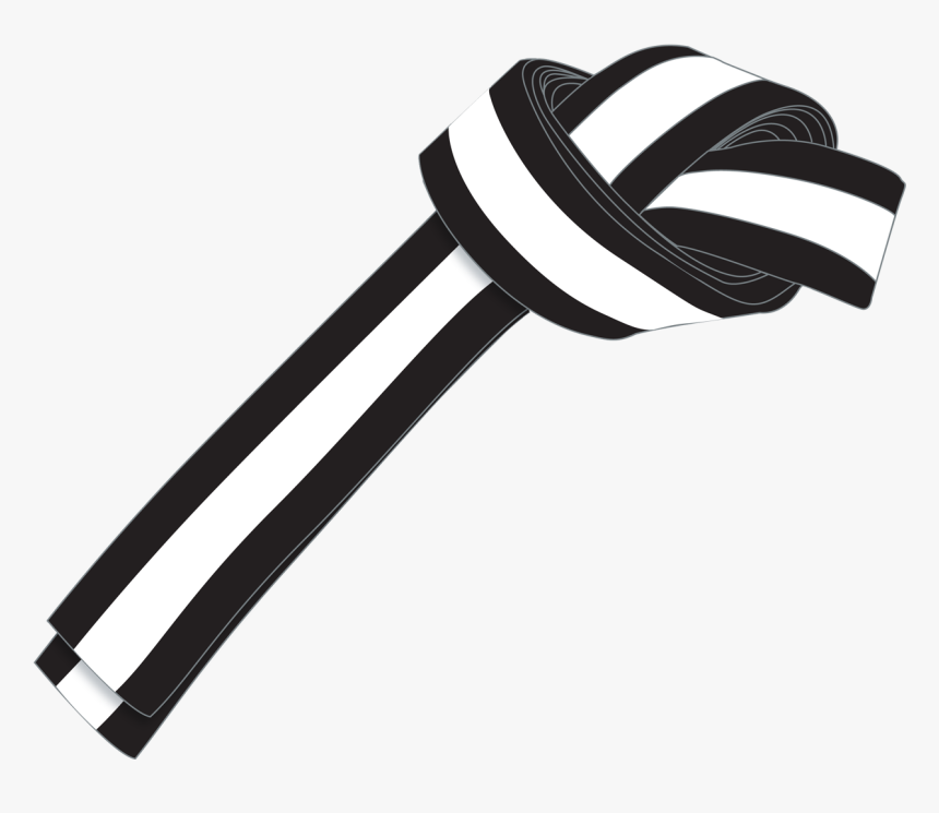 Ichf Black White Belt 1st Gup - White And Black Belt, HD Png Download