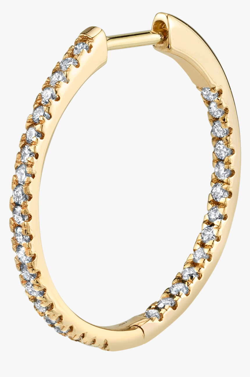 Small Diamond Inside Out Hoop Earring - Body Jewelry, HD Png Download