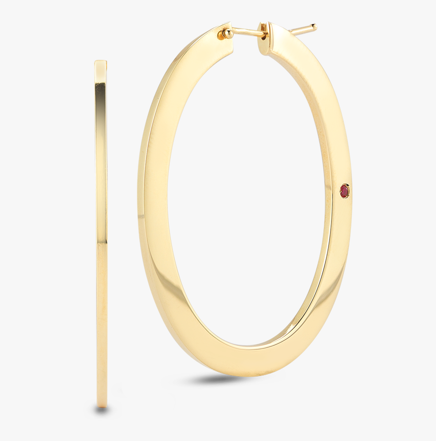 Roberto Coin 18k Hoop Earrings Flat, HD Png Download